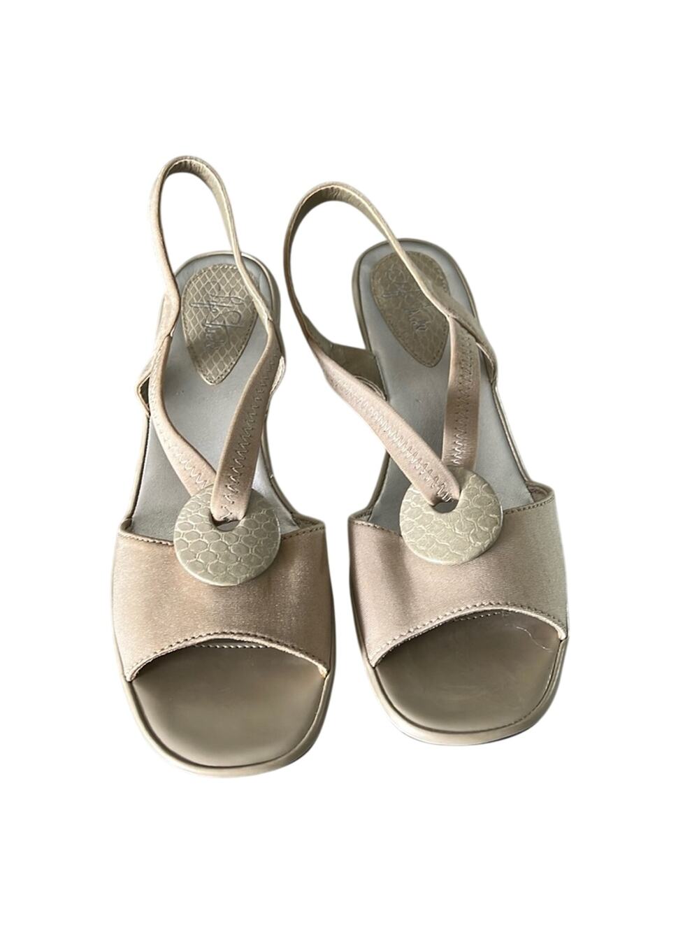 LifeStride Creamy Beige Sling Back Heels Shoes Woman Size 9M